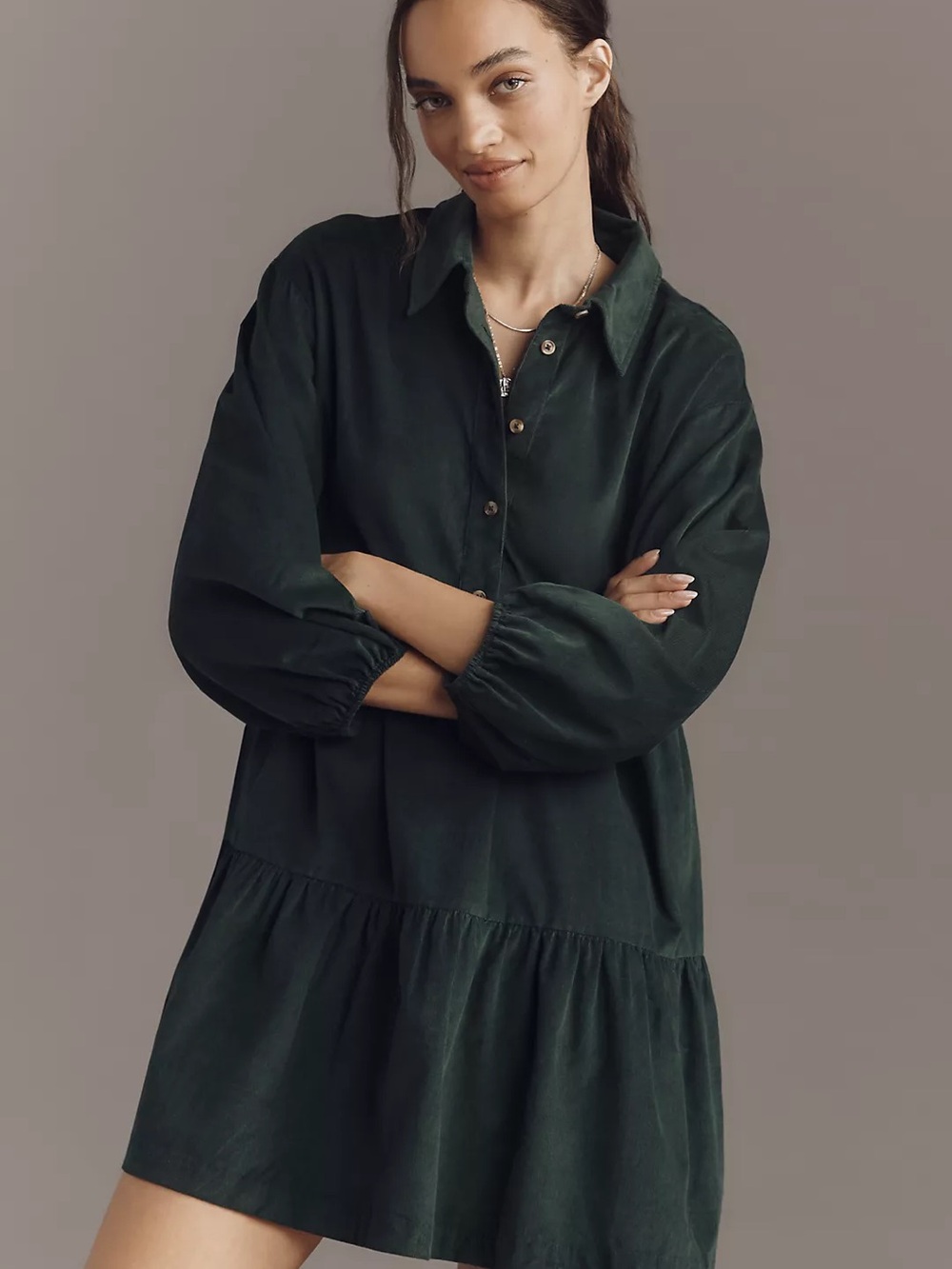NWT Anthropologie Maeve Bettina Corduroy Mini Shirt Dress by @loverlygrey